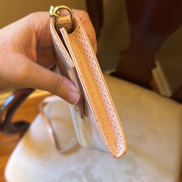 Kate Spade Lilac Street Dot Monday pink metallic gold envelope bag - Picture 14 of 15